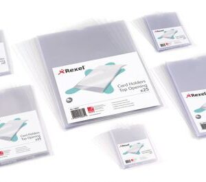 Pack of 25 12093 Rexel Clear Polypropylene Card Holders A5 